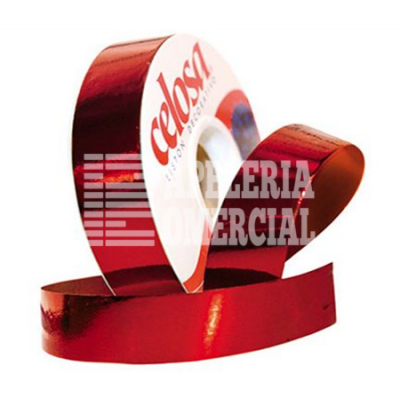 MERCERIA LISTON CELOSA METALICO LISO #5 C. ROJO